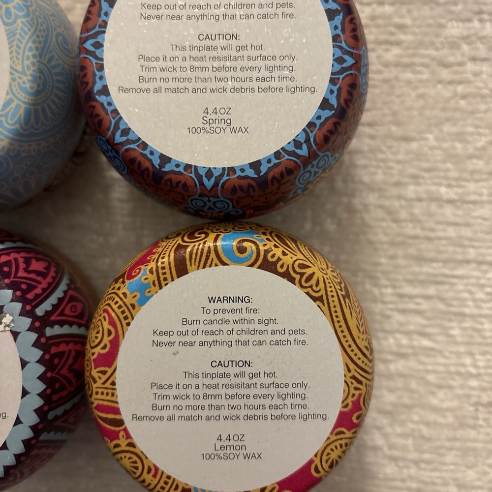 Colorful Mandala Patterned Tin candles - Picture 3 of 5